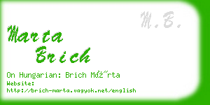 marta brich business card